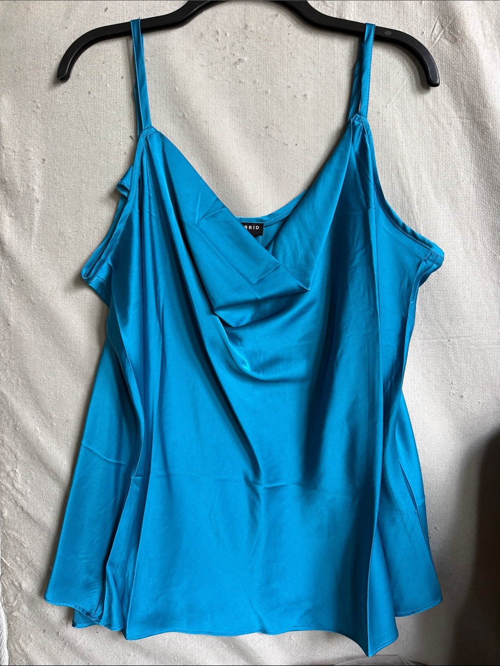 Torrid Turquoise Satin Cowl Neck Camisole